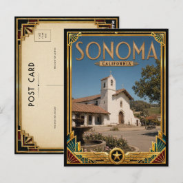 ソノマ・カリフォルニア アールデコ調の黄金時代のデザイン ポストカード