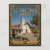 ソノマ・カリフォルニア アールデコ調の黄金時代のデザイン ポストカード (正面)