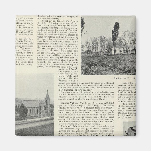 ソノマ，カリフォルニア マグネット (正面)