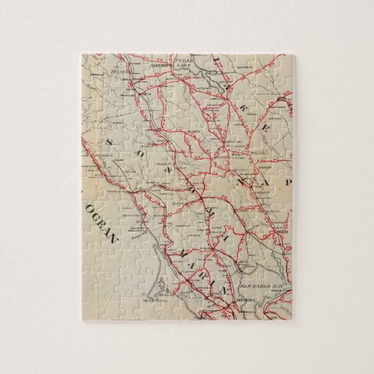 ソノマ、マリン、湖、ナパ郡 ジグソーパズル (縦)