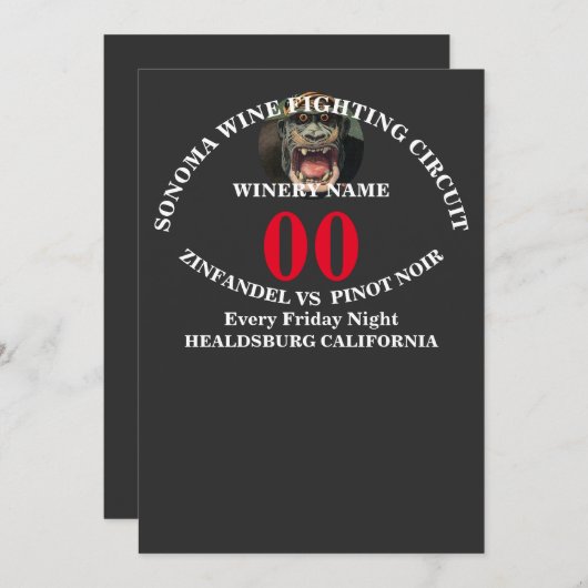 ソノマ ワイン ファイティング サーキット ジンファンデル VS ピノ 招待状 (正面/裏面)