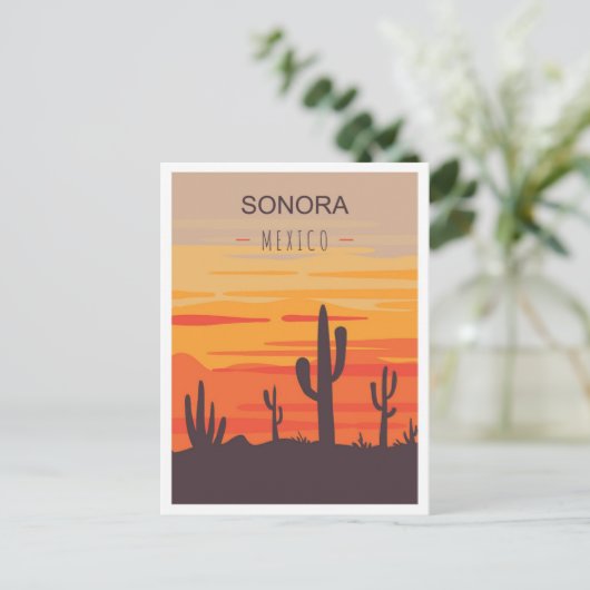 ソノラメキシコアートヴィンテージトラベルイラストレーション ポストカード (スタンド正面)