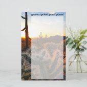 ソノラン砂漠に沈む巨大なサグアーロ・サボテン 便箋 (スタンド正面)