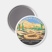 ソノラン砂漠のナショナルモニュメントスネークサークル マグネット (正面/裏面)