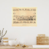 ソノラ、カリフォルニア州。パノラママップ1854 (1647A) – 復元 ポスター (キッチン)