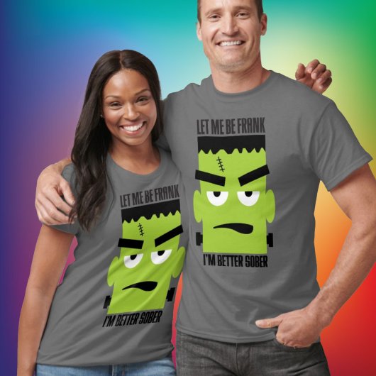 ソバおもしろいーハロウィーン用フランケンシュタイン顔 Tシャツ