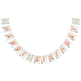 ソバ素朴ニーは1人フローラガールコテージコア バンティングフラッグ