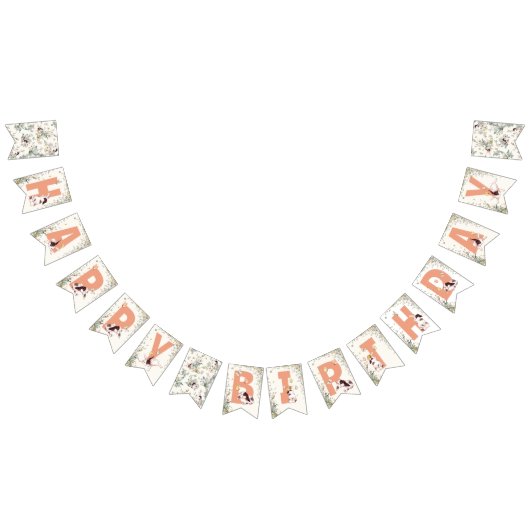 ソバ素朴ニーは1人フローラガールコテージコア バンティングフラッグ (全)