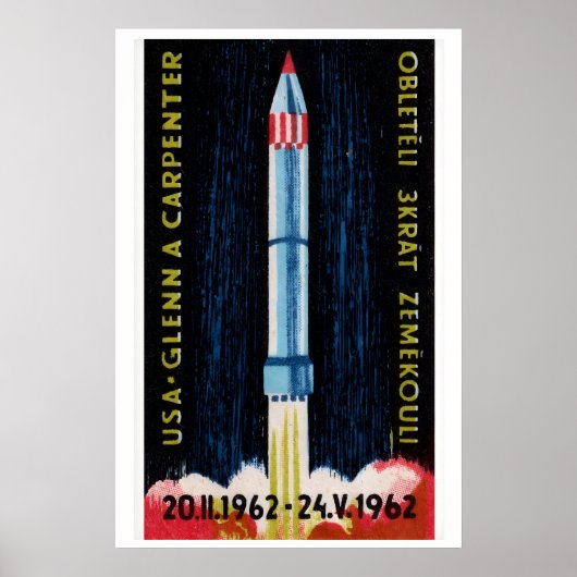 ソビエトロケット打ち上げ1962宇宙飛行士 - マッチボックス ポスター (正面)