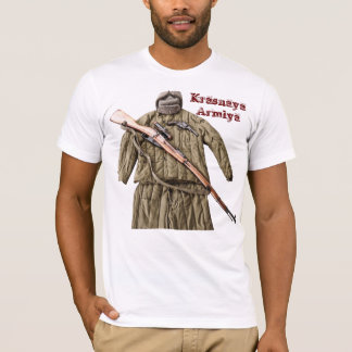 ソビエトロシア人のMosin Nagantの第2次世界大戦の赤軍のTシャツ Tシャツ