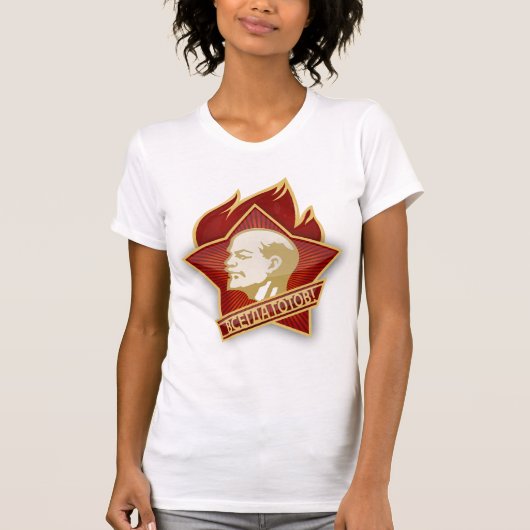 ソビエト先駆的紋章の女性のTシャツ Tシャツ (正面)