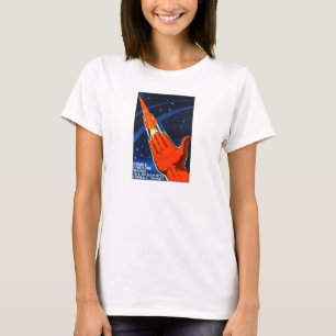 ソビエト宇宙のプロパガンダポスターワイシャツ Tシャツ