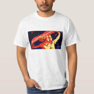 ソビエト宇宙のプロパガンダポスターワイシャツ Tシャツ