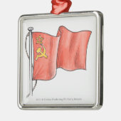 ソビエト旗のイラストレーション メタルオーナメント (左)