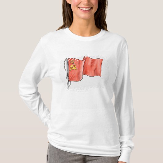 ソビエト旗のイラストレーション Tシャツ (正面)