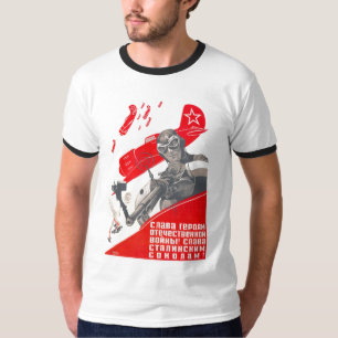 ソビエト社会主義共和国連邦CCCPの冷戦のソビエト連邦のプロパガンダポス Tシャツ