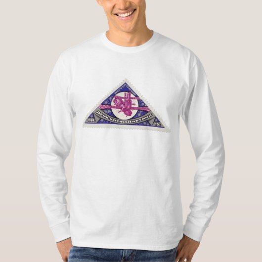 ソビエト社会主義共和国連邦Mirの長袖のTシャツ-ソビエト社会主義共和国連邦の宇宙Staton Tシャツ (正面)