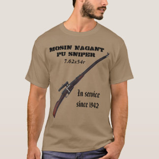 ソビエト第2次世界大戦のMosin Nagantの狙撃兵のTシャツ! Tシャツ