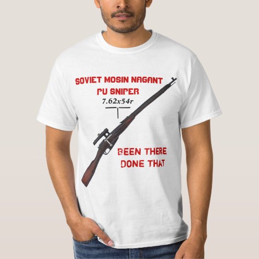 ソビエト第2次世界大戦のMosin Nagantの狙撃兵のTシャツ! Tシャツ (正面)