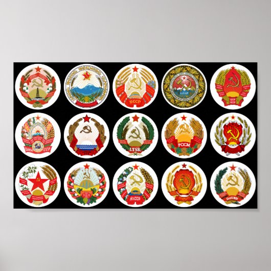 ソビエト連邦の共和国 – 背景の変化 ポスター (正面)