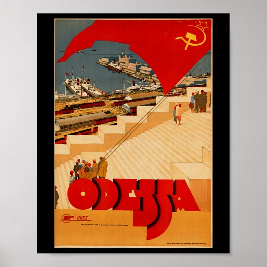 ソビエト オデッサ ウクライナ CCCP USSR ヴィンテージ ポスター (正面)
