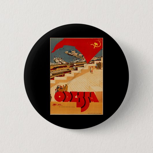 ソビエト オデッサ ウクライナ CCCP USSR ヴィンテージ ポスター 缶バッジ (正面)