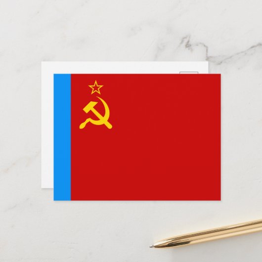 ソビエト ロシア 国旗, USSR, CCCP, 共産主義, レーニン ポストカード (正面/裏面インサイチュ)