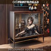 ソビクトリアンフエレガントァに黒いドレスを着た女性 薄葉紙