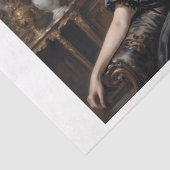 ソビクトリアンフエレガントァに黒いドレスを着た女性 薄葉紙 (詳細)