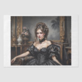 ソビクトリアンフエレガントァに黒いドレスを着た女性 薄葉紙 (正面)