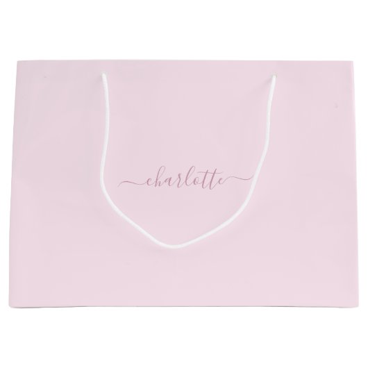 ソフかわいらしトピンクと赤面 ラージペーパーバッグ (正面)