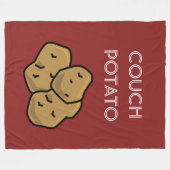 「ソファおもしろいポテト」ビンジー内向的な居心地の良さを見る フリースブランケット (正面(横))