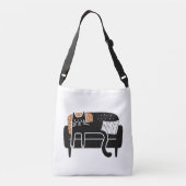 ソファお洒落で眠る黒猫 クロスボディバッグ (裏面)