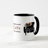 ソファお洒落で眠る黒猫 マグカップ (正面右)