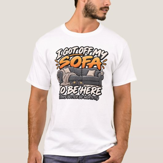ソファから起き上がってきました Tシャツ (正面)