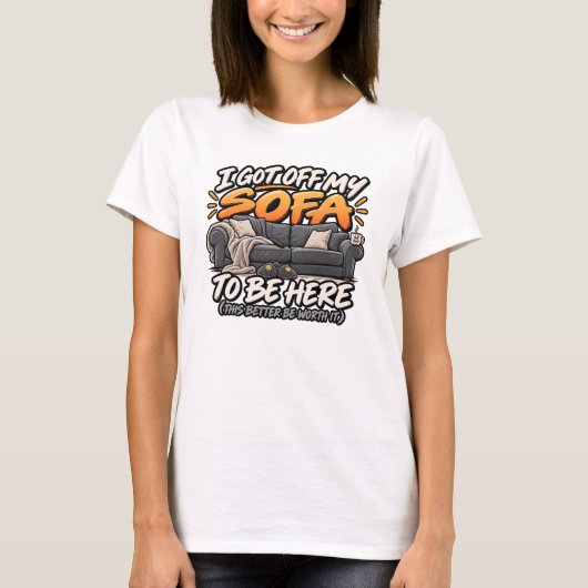 ソファから起き上がってきました Tシャツ (正面)