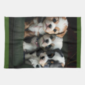 ソファすごいーにかわいい子犬2 キッチンタオル (横)