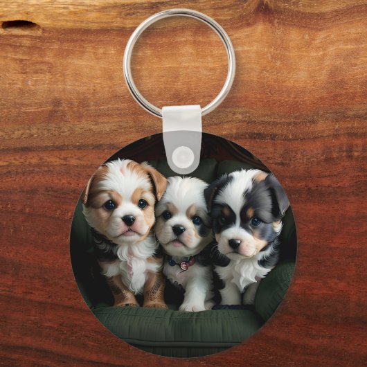 ソファすごいーにかわいい子犬2 キーホルダー (正面)