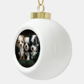 ソファすごいーにかわいい子犬2 セラミックボールオーナメント (右)