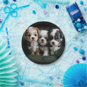 ソファすごいーにかわいい子犬2 ペーパープレート (パーティー)