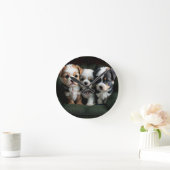 ソファすごいーにかわいい子犬2 ラウンド壁時計 (ホーム)