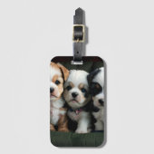 ソファすごいーにかわいい子犬2 ラゲッジタグ (正面縦)
