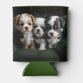 ソファすごいーにかわいい子犬2 缶クーラー (正面)