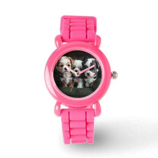 ソファすごいーにかわいい子犬2 腕時計 (正面)