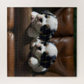 ソファすごいーの可愛い子犬1 ジグソーパズル (横)