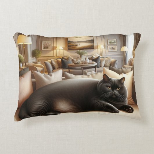 ソファでくつろぐ猫 アクセントクッション (正面)