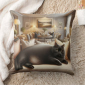 ソファでくつろぐ猫 クッション (ブランケット)