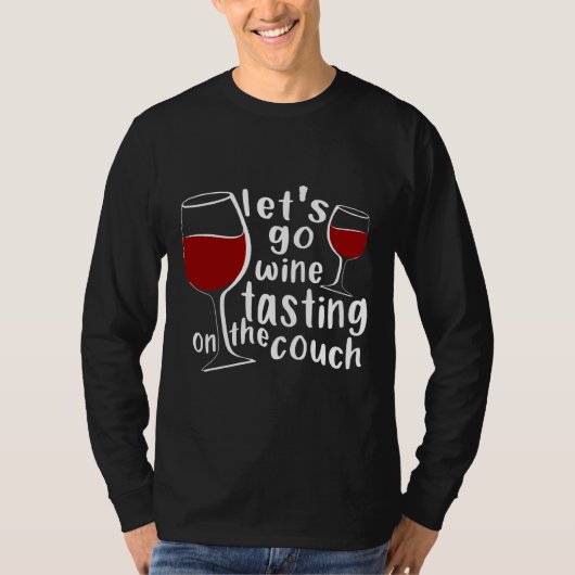 ソファでワインの試飲に行こう Tシャツ (正面)