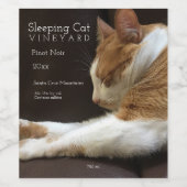 ソファで寝ている猫 ワインラベル (シングルラベル)