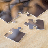 ソファで横になった猫とブランケットとランプ ジグソーパズル (側面)